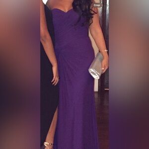 LA FEMME PURPLE LONG FORMAL PROM GALA WEDDING DRESS